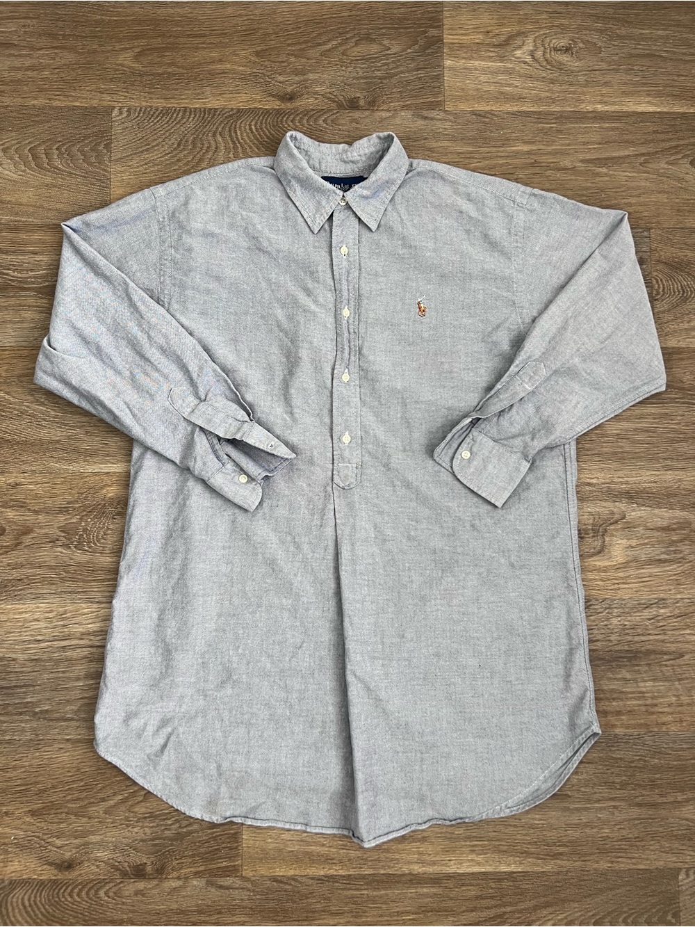 Ralph Lauren Light Gray Button-Down Oxford Shirt/A651